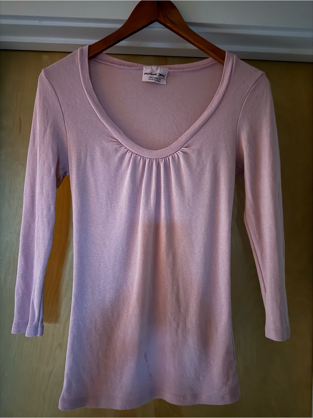 Michael Stars Shine Scoop Neck 3/4 Sleeve, One size
